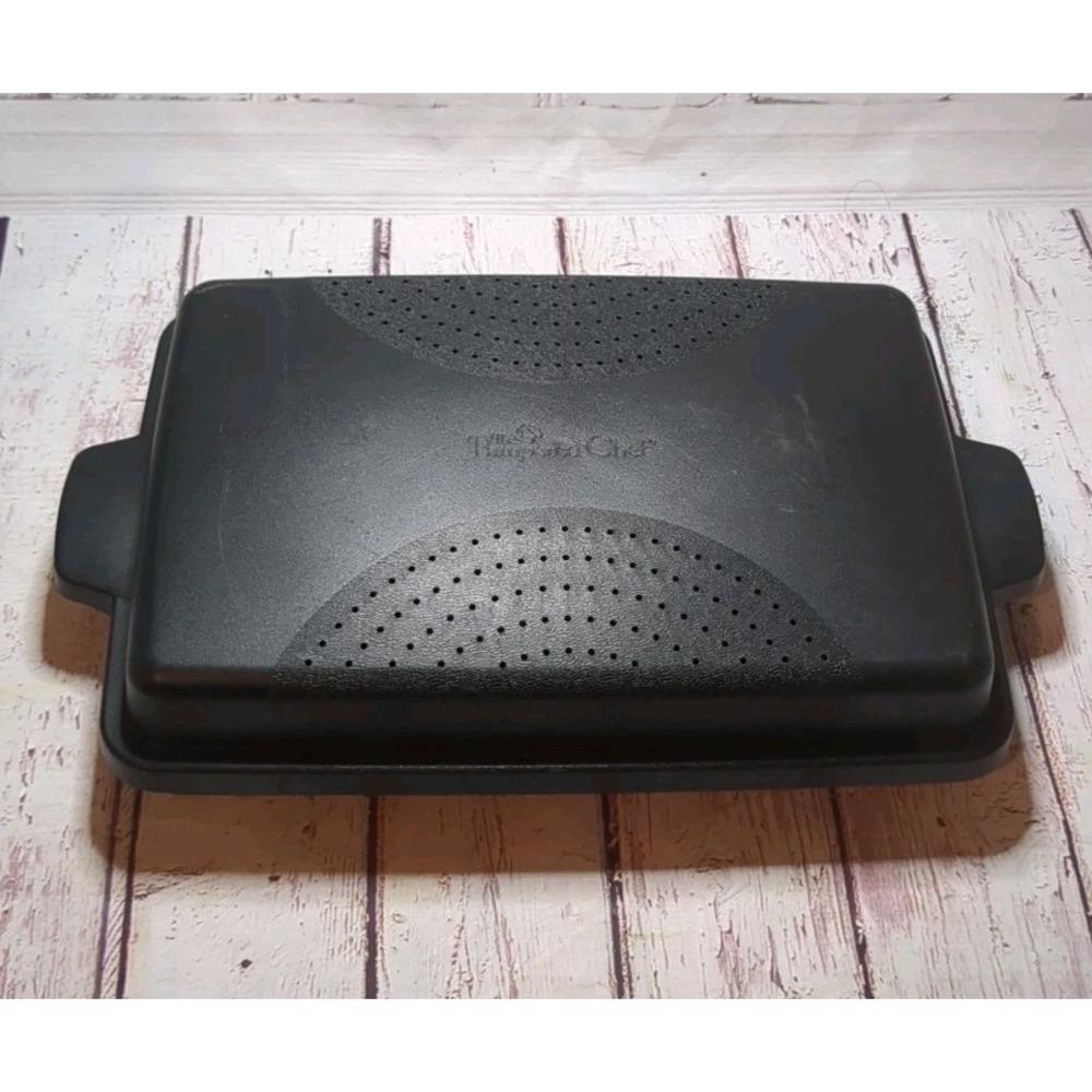 The Pampered Chef Black‎ Shallow Rectangle Microwave Cooker Bacon Steamer #1146